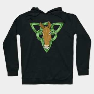 Mollie Mule Celtic Triquetra Portrait Hoodie